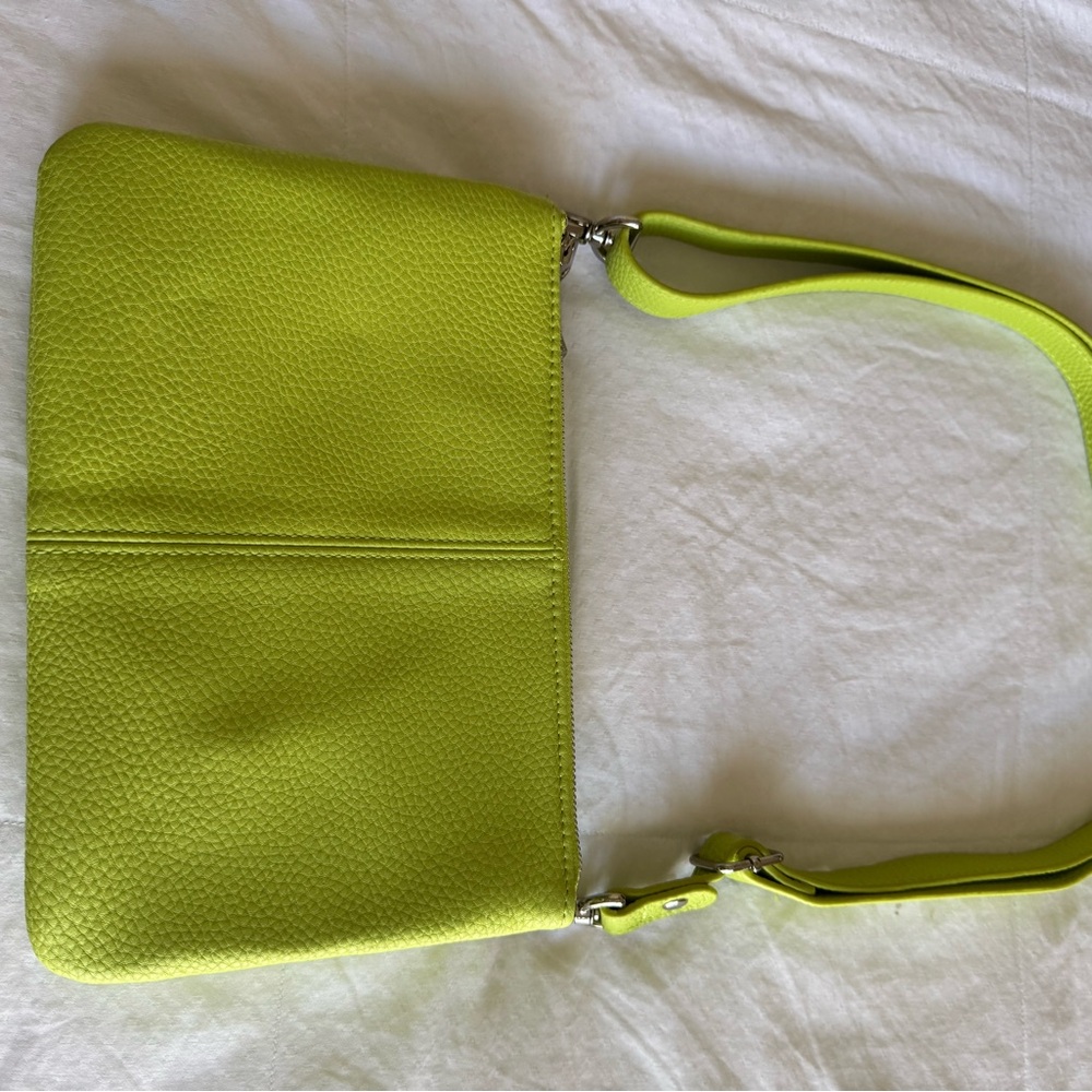 Lime Green clutch with detachable adjustable strap